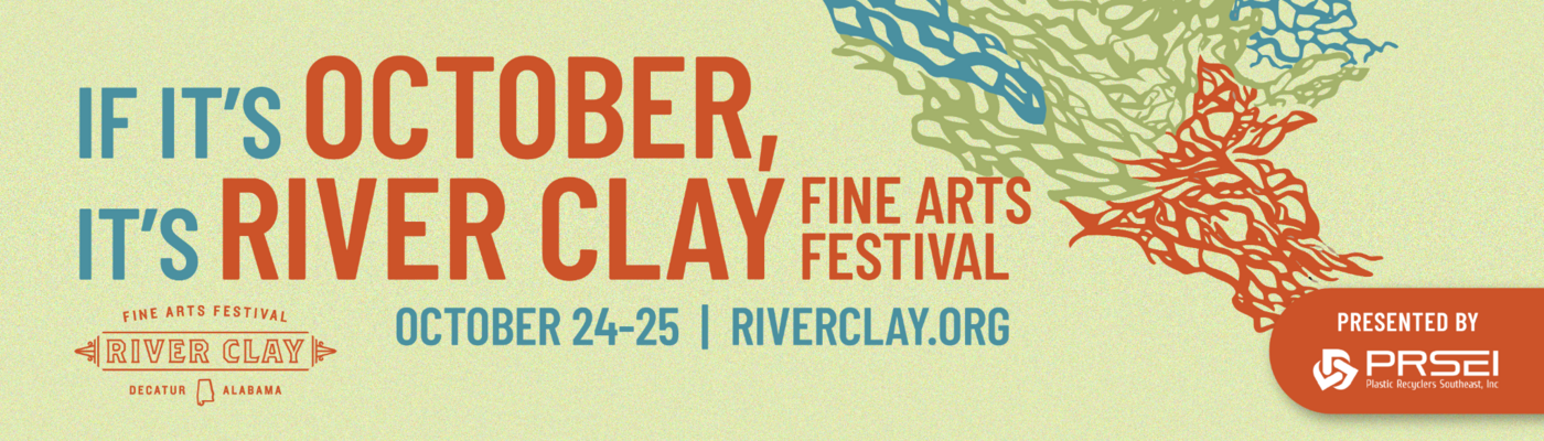 River Clay 2026 billboard featuring the October festival message